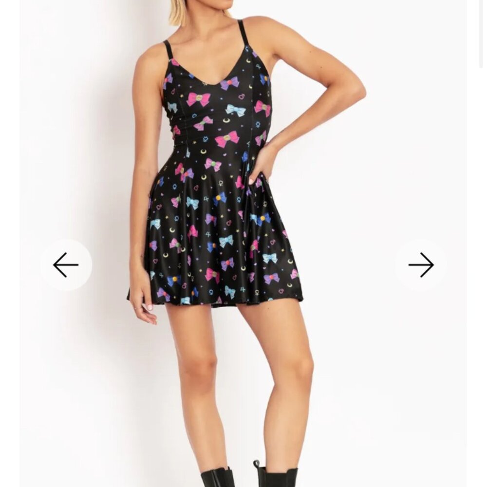 Blackmilk Black Mini Dress with Sailor Moon Bows